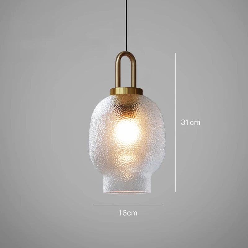 Moderne pendel i messing og glas med E27-sokkel - jernfinish, LED-kompatibel, maks. 60W, rustik stil